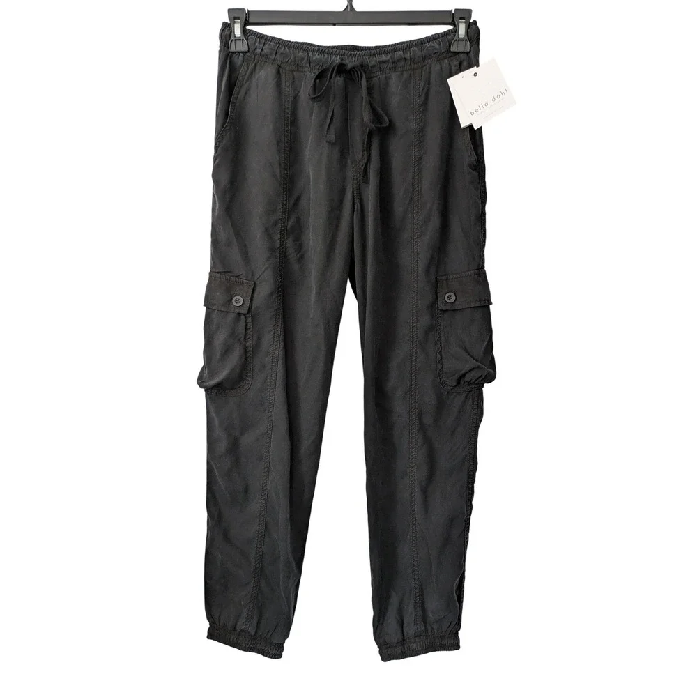 Bella Dahl Cargo Jogger Track Pants Tencel Womens Size X-Small Black NWT $150
